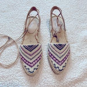 Belle by Sigerson Morrison Beaded Lace Up Sandals